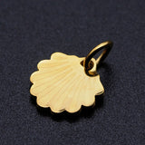 201 Stainless Steel Charms, with Jump Rings, Shell, Golden, 10x9.5x1mm, Hole: 3mm, 5pc/Set