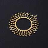 201 Stainless Steel Filigree Charms, Flower, Golden, 39x37x1mm, Hole: 1.6mm, 3pcs/Set