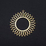 201 Stainless Steel Filigree Charms, Flower, Golden, 39x37x1mm, Hole: 1.6mm, 3pcs/Set