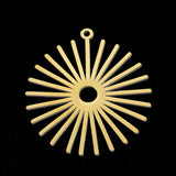 304 Stainless Steel Pendants, Laser Cut, Sun, Golden, 32.5x30x1mm, Hole: 1.5mm, 5pc/Set