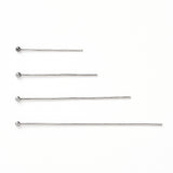 Tarnish Resistant 304 Stainless Steel Head Pins, Ball Head Pins, with Bead Container, Mixed Size, Stainless Steel Color, 25mm/30mm/40mm/50mm, Head: 2mm, about 200pcs/bix