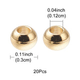 304 Stainless Steel Beads, Round, Golden, 3x2mm, Hole: 1.2mm, 20pc/Set