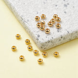 304 Stainless Steel Beads, Round, Golden, 3x2mm, Hole: 1.2mm, 20pc/Set