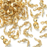 304 Stainless Steel Bead Tips, Calotte Ends, Clamshell Knot Cover, Real 18K Gold Plated, 8x4mm, Hole: 1.2mm, Inner Diameter: 3mm, 50pc/Set