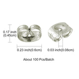 304 Stainless Steel Ear Nuts, Friction Earring Backs for Stud Earrings, Stainless Steel Color, 6x4.5x3mm, Hole: 0.8mm, 100pc/Set