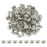 304 Stainless Steel Ear Nuts, Friction Earring Backs for Stud Earrings, Stainless Steel Color, 6x4.5x3mm, Hole: 0.8mm, 100pc/Set