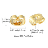 304 Stainless Steel Ear Nuts, Friction Ear Nuts for Post Earrings, Real 18K Gold Plated, 6x4.5x3mm, Hole: 0.8~1mm, 100pc/Set