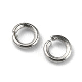 304 Stainless Steel Jump Rings, Open Jump Rings, Round Ring, Stainless Steel Color, 4x0.8mm, 20 Gauge, Inner Diameter: 2.4mm, 200pc/Set