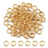 304 Stainless Steel Jump Rings, Open Jump Rings, Round Ring, Metal Connectors for DIY Jewelry Crafting and Keychain Accessories, Real 18K Gold Plated, 21 Gauge, 4x0.7mm, Inner Diameter: 2.6mm, 100pc/Set