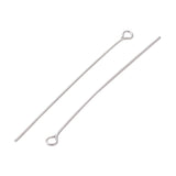 304 Stainless Steel Eye Pins, Stainless Steel Color, 50mm, Pin: 0.6mm, Hole: 2mm, 100pc/Set