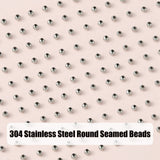 304 Stainless Steel Round Seamed Beads, Spacer Beads, for Jewelry Craft Making, Stainless Steel Color, 2x2mm, Hole: 0.8mm, 300pc/Set