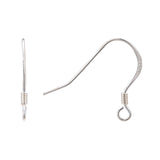 925 Sterling Silver Earring Hooks, with 925 Stamp, Silver, 16x20x1.3mm, Hole: 1.5mm, 24 Gauge, Pin: 0.5mm, 10Pair/Set