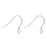 925 Sterling Silver Earring Hooks, with 925 Stamp, Silver, 16x20x1.3mm, Hole: 1.5mm, 24 Gauge, Pin: 0.5mm, 10Pair/Set