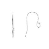 925 Sterling Silver Earring Hooks, with 925 Stamp, Silver, 24x12x2mm, 20 Gauge, Pin: 0.8mm, 10Pair/Set