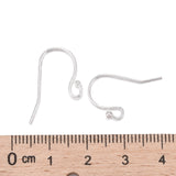 925 Sterling Silver Earring Hooks, with 925 Stamp, Silver, 24x12x2mm, 20 Gauge, Pin: 0.8mm, 10Pair/Set