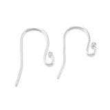 925 Sterling Silver Earring Hooks, with 925 Stamp, Silver, 24x12x2mm, 20 Gauge, Pin: 0.8mm, 10Pair/Set