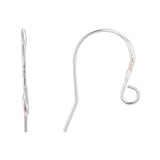 925 Sterling Silver Earring Hooks, Silver, 19x13.5x0.8mm, Hole: 2mm, 20 Gauge, Pin: 0.8mm, 10Pair/Set