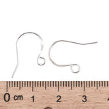 925 Sterling Silver Earring Hooks, Silver, 19x13.5x0.8mm, Hole: 2mm, 20 Gauge, Pin: 0.8mm, 10Pair/Set