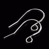 925 Sterling Silver Earring Hooks, Silver, 19x13.5x0.8mm, Hole: 2mm, 20 Gauge, Pin: 0.8mm, 10Pair/Set