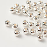 925 Sterling Silver Beads, Round, Silver, 2x2mm, Hole: 0.9mm, 50pc/Set