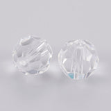 Imitation Austrian Crystal Beads, Grade AAA, K9 Glass, Faceted(32 Facets), Round, Clear, 10mm, Hole: 0.9~1mm, 50pc/Set