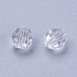 Imitation Austrian Crystal Beads, Grade AAA, K9 Glass, Faceted(32 Facets), Round, Clear, 4mm, Hole: 0.7~0.9mm, 100pc/Set