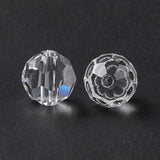 Imitation Austrian Crystal Beads, Grade AAA, K9 Glass, Faceted(32 Facets), Round, Clear, 8mm, Hole: 0.9~1.4mm, 50pc/Set