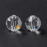 Imitation Austrian Crystal Beads, Grade AAA, K9 Glass, Faceted(32 Facets), Round, Clear, 8mm, Hole: 0.9~1.4mm, 50pc/Set