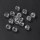 Imitation Austrian Crystal Beads, Grade AAA, K9 Glass, Faceted(32 Facets), Round, Clear, 8mm, Hole: 0.9~1.4mm, 50pc/Set