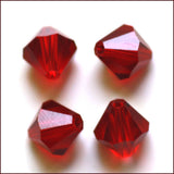 Imitation Austrian Crystal Beads, Grade AAA, K9 Glass, Faceted, Bicone, Dark Red, 4x4mm, Hole: 0.7~0.9mm, 200pc/Set