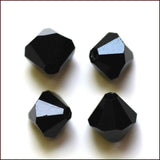 Imitation Austrian Crystal Beads, Grade AAA, K9 Glass, Faceted, Bicone, Black, 4x4mm, Hole: 0.7~0.9mm, 200pc/Set