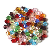 Imitation Austrian Crystal Beads, Grade AAA, Faceted, Bicone, Mixed Color, 4x4mm, Hole: 0.7~0.9mm, 200pcs/Set