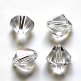 Imitation Austrian Crystal Beads, Grade AAA, Faceted, Bicone, Clear, 6x6mm, Hole: 0.7~0.9mm, 50pcs/Set