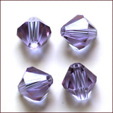 Imitation Austrian Crystal Beads, Grade AAA, K9 Glass, Faceted, Bicone, Medium Purple, 6x6mm, Hole: 0.7~0.9mm, 50pc/Set