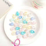 Transparent Crackle Acrylic Beads, Round, Mixed Color, 20x16mm, Hole: 2.8mm, 200pc/Set