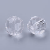 Transparent Acrylic Beads, Faceted, Round, Clear, 10x9.5mm, Hole: 1.8mm, about 990pcs/500g