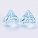 Transparent Acrylic Pendants, Faceted, Diamond, Light Cyan, 15x15mm, Hole: 2mm, about 370pcs/500g