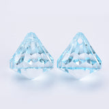 Transparent Acrylic Pendants, Faceted, Diamond, Light Cyan, 15x15mm, Hole: 2mm, about 370pcs/500g