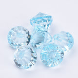 Transparent Acrylic Pendants, Faceted, Diamond, Light Cyan, 15x15mm, Hole: 2mm, about 370pcs/500g