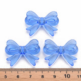 Transparent Acrylic Beads, Bowknot, Blue, 23x29.5x6mm, Hole: 1.6mm, about 293pcs/500g