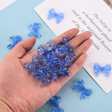 Transparent Acrylic Beads, Bowknot, Blue, 23x29.5x6mm, Hole: 1.6mm, about 293pcs/500g