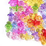 Transparent Acrylic Pendants, Dummy Pacifier, Mixed Color, 31x15mm, Hole: 5x6mm, about 260pcs/500g