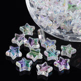 Eco-Friendly Transparent Acrylic Beads, Star, AB Color, Clear AB, 10x4mm, Hole: 1.5mm, about 100pcs/bag