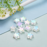 Eco-Friendly Transparent Acrylic Beads, Star, AB Color, Clear AB, 10x4mm, Hole: 1.5mm, about 100pcs/bag