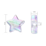 Eco-Friendly Transparent Acrylic Beads, Star, AB Color, Clear AB, 10x4mm, Hole: 1.5mm, about 100pcs/bag