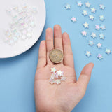 Eco-Friendly Transparent Acrylic Beads, Star, AB Color, Clear AB, 10x4mm, Hole: 1.5mm, about 100pcs/bag