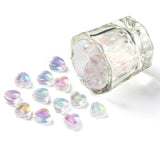 Eco-Friendly Transparent Acrylic Beads, Dyed, AB Color, Heart, Clear AB, 8x8x3mm, Hole: 1.5mm, 100pcs/bag