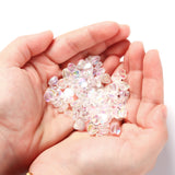 Eco-Friendly Transparent Acrylic Beads, Dyed, AB Color, Heart, Clear AB, 8x8x3mm, Hole: 1.5mm, 100pcs/bag