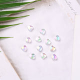 Eco-Friendly Transparent Acrylic Beads, Dyed, AB Color, Heart, Clear AB, 8x8x3mm, Hole: 1.5mm, 100pcs/bag