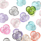 Transparent Acrylic Bead Caps, 3-Petal Flower, Mixed Color, 10x3mm, Hole: 1.4mm, 200pc/Set